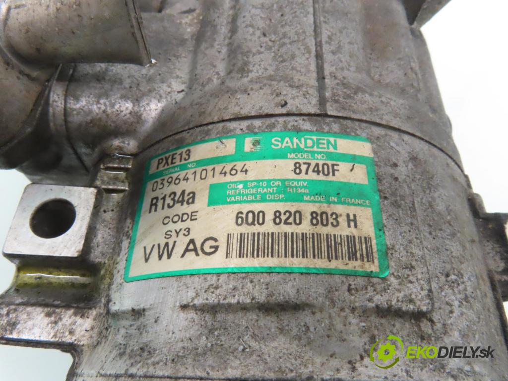 SEAT IBIZA III (6L1) HB 2004 55,00 1.4 TDI 75 - AMF 1422,00 KOMPRESOR: klimatizácie 6Q0820803H ; 8740F (Kompresor klimatizácie)