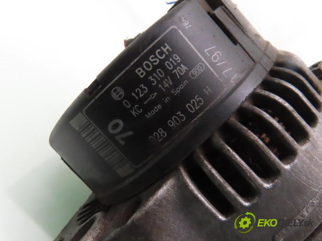 VW POLO (6N1) HB 1997 55,00 75 1.6 - AEE 1598,00 Alternátor 0123310019 ; 028903025H (Alternátor)