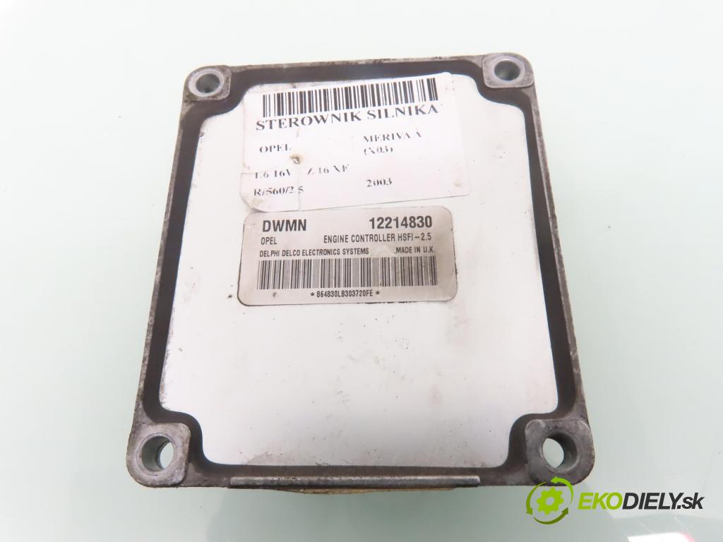 OPEL MERIVA A nadwozie wielkoprzestrzenne (MPV) (X03) HB 2003 74,00 1.6 16V - Z 16 XE 1598,00 Riadiaca jednotka Motor 12214830