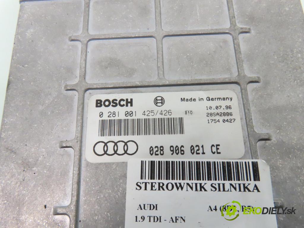 AUDI A4 (8D2, B5) SEDAN 1996 81,00 1.9 TDI 110 - AFN 1896,00 Riadiaca jednotka Motor 028906021CE ; 0281001425