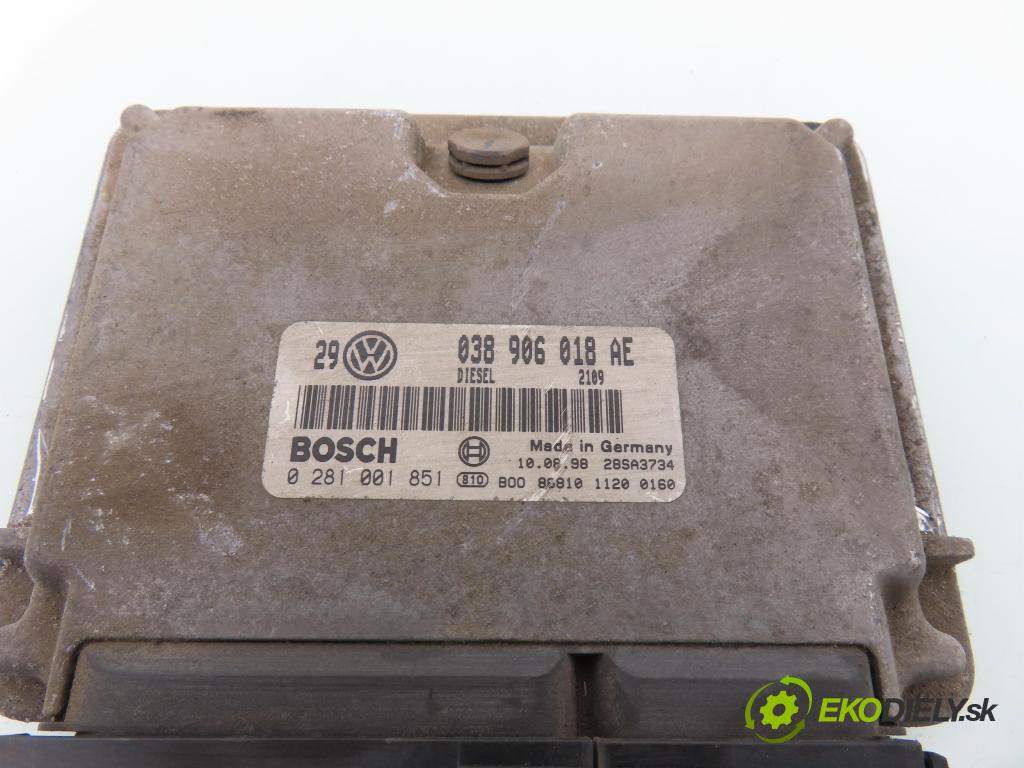VW GOLF IV (1J1) HB 1998 66,00 1.9 TDI 90 - ALH 1896,00 Riadiaca jednotka Motor 038906018AE ; 0281001851