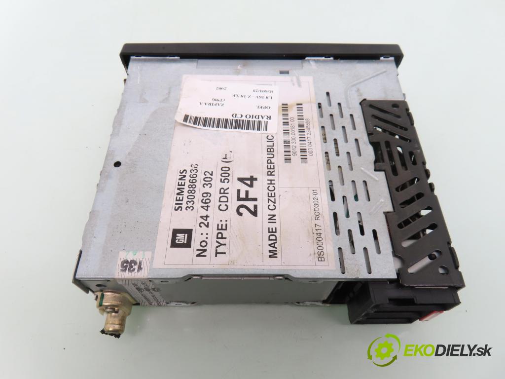 OPEL ZAFIRA A Nadwozie Wielkopojemne (MPV) (T98) MINIVAN 2002 92,00 1.8 16V 125 - Z 18 XE 1796,00 RADIO CD 24469302 ; CDR500E