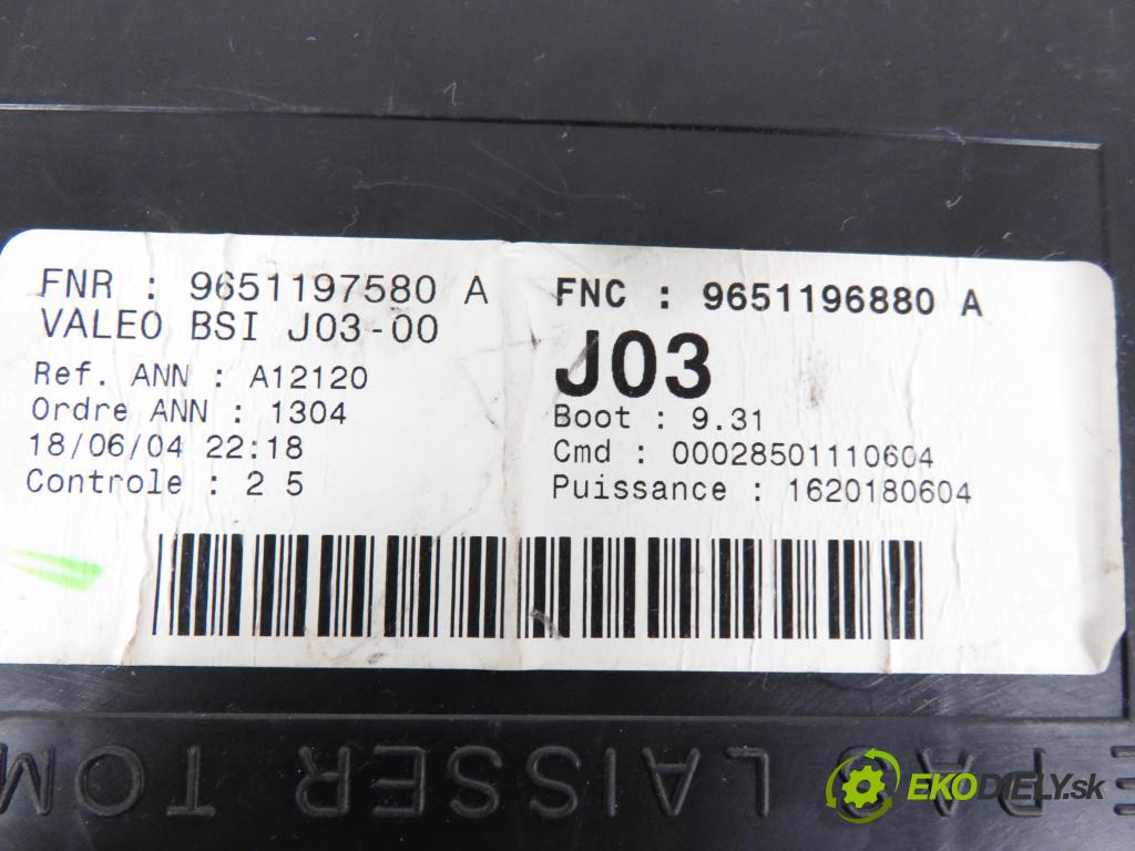 PEUGEOT 307 SW (3H) KOMBI 2004 80,00 1.6 BioFlex - NFU (TU5JP4) 1587,00 MODUL BSI 9651197580A ; 9651196880A