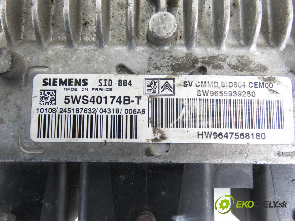 PEUGEOT 206 liftback (2A/C) HB 2002 50,00 1.4 HDi 8V 70 - 8HX 1398,00 Riadiaca jednotka Motor 9655939280 ; 5WS40174BT