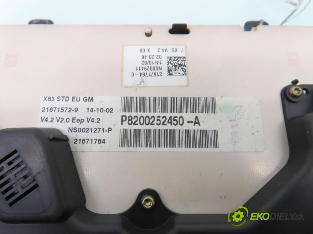 OPEL VIVARO A Skrzynia (X83) FURGON 2003 74,00 1.9 DTI 101 - F9Q 760 1870,00 prístrojovka elektrický P8200252450A