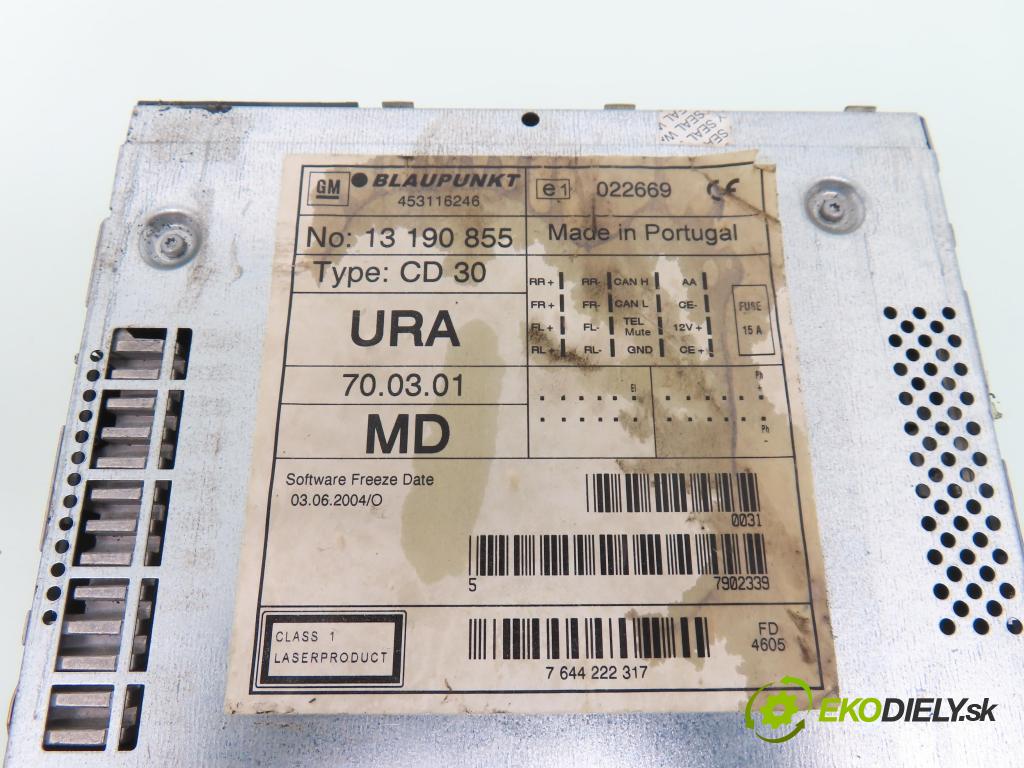 OPEL MERIVA A nadwozie wielkoprzestrzenne (MPV) (X03) MINIVAN 2005 74,00 1.6 16V - Z 16 XE 1598,00 RADIO CD 13190855 ; CD30 ; 13208191
