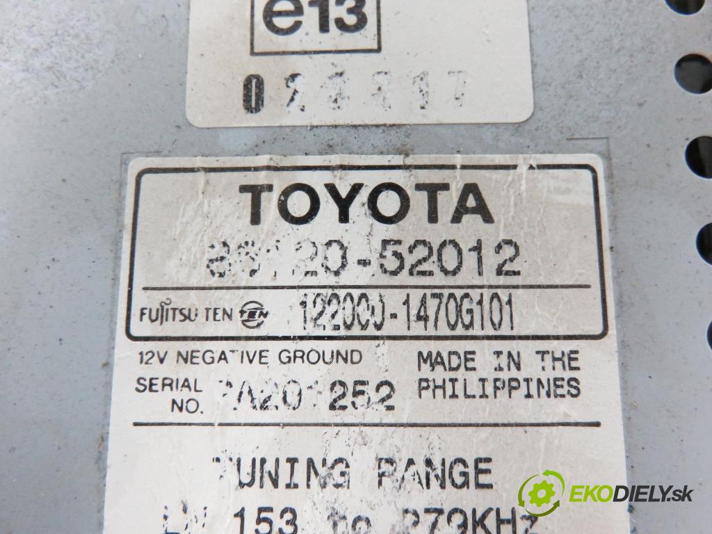 TOYOTA YARIS (_P1_) HB 1999 50,00 1.0 VVT- i 68 - 1SZ-FE 998,00 RADIO Modul 8612052012 ; 861100D020B1