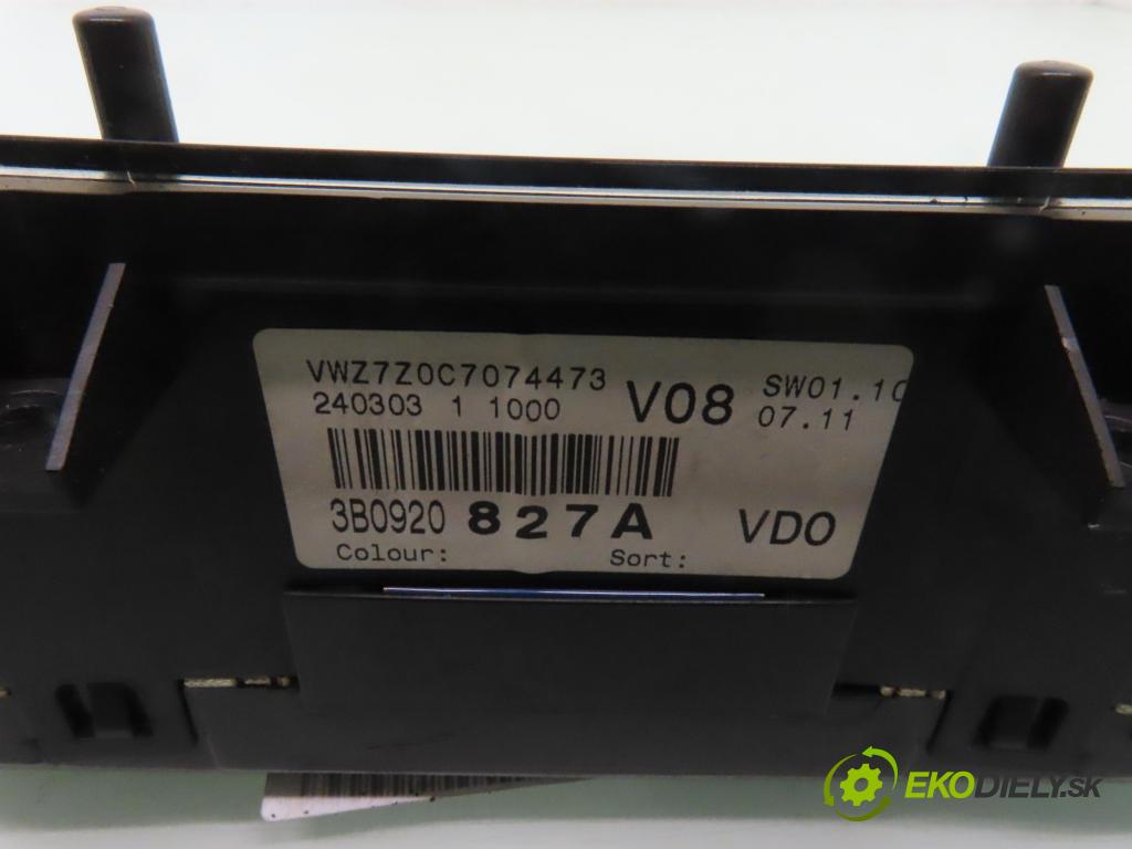 VW PASSAT B5.5 Variant (3B6) KOMBI 2003 74,00 1.9 TDI PD 101 - AVB 1896,00 prístrojovka elektrický 3B0920827A
