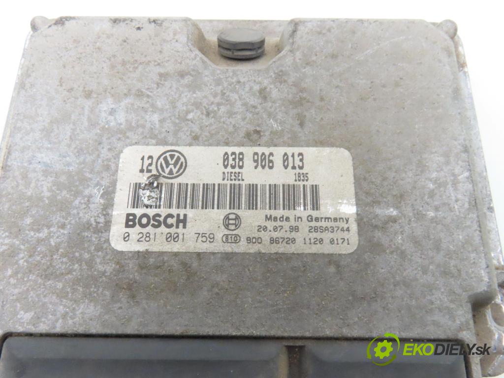 VW GOLF IV (1J1) HB 1998 50,00 1.9 SDI 68 - AQM 1896,00 Riadiaca jednotka Motor 038906013 ; 0281001759