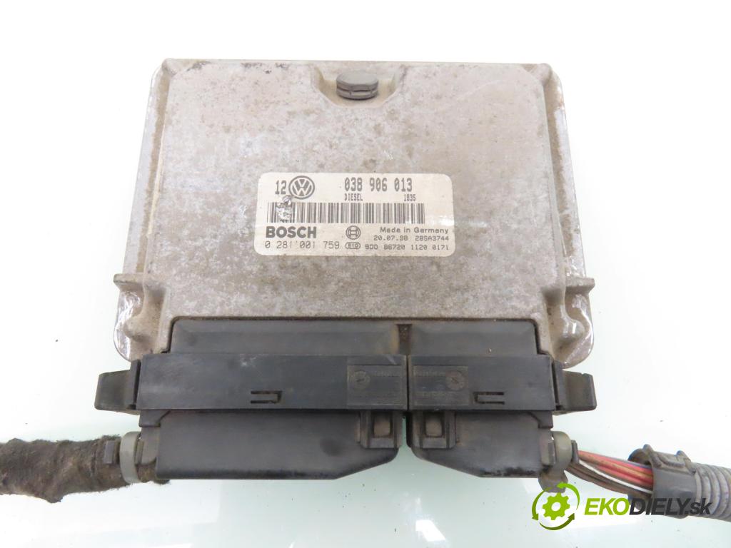 VW GOLF IV (1J1) HB 1998 50,00 1.9 SDI 68 - AQM 1896,00 Riadiaca jednotka Motor 038906013 ; 0281001759