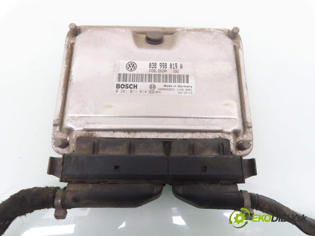 VW GOLF IV (1J1) HB 2001 96,00 1.9 TDI - ASZ 1896,00 Riadiaca jednotka Motor 038998019A ; 0281011614