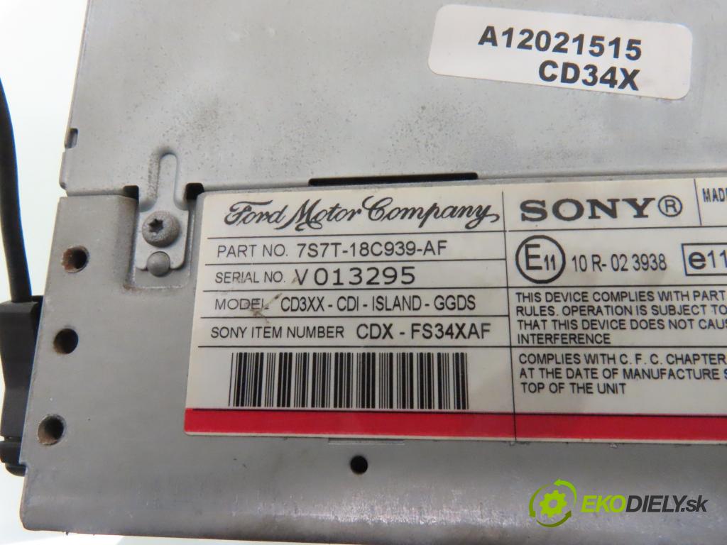 FORD S-MAX (WA6) MINIVAN 2007 103,00 2.0 TDCi - QXWB 1997,00 RADIO CD 7S7T18C939AF