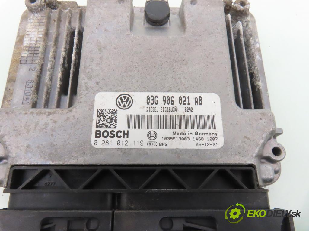 VW PASSAT B6 Variant (3C5) KOMBI 2005 103,00 2.0 TDI 16V - BKP 1968,00 Riadiaca jednotka Motor 03G906021AB ; 0281012119