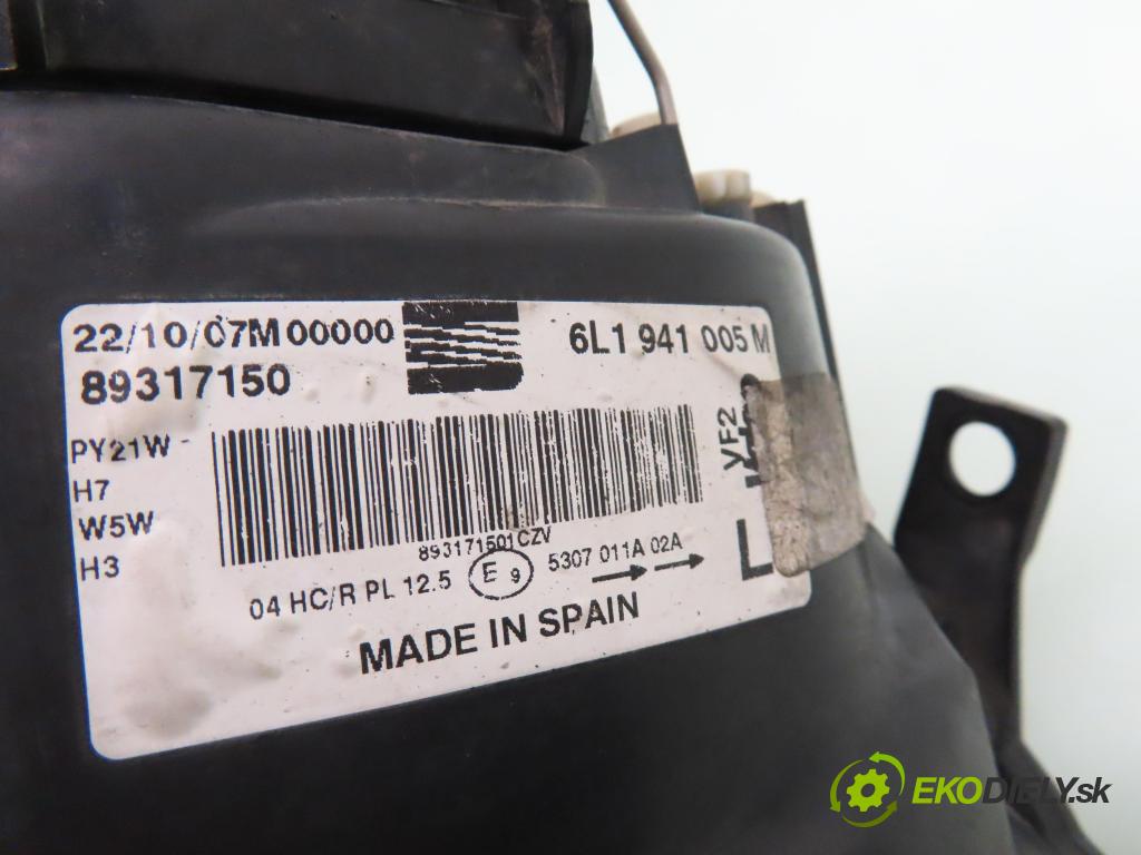 SEAT IBIZA III (6L1) HB 2007 51,00 1.2 12V - BXV 1198,00 Svetlo LP 6L1941005M ; 89317150