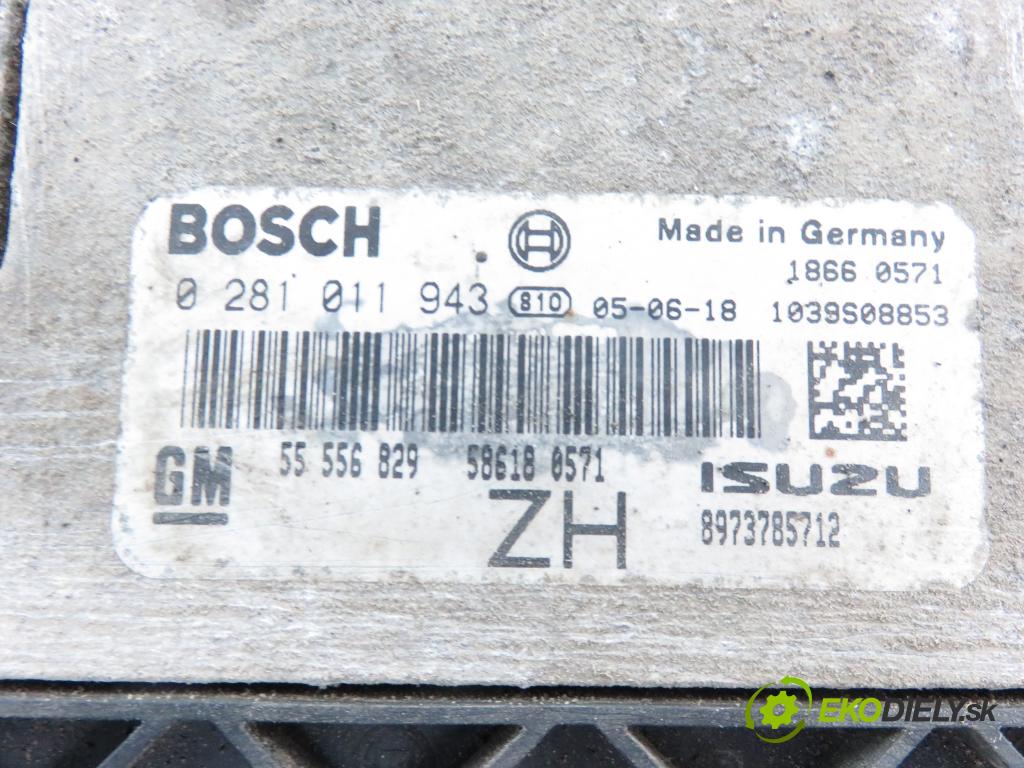 OPEL ASTRA H (A04) HB 2005 74,00 1.7 CDTI 100 - Z 17 DTH 1686,00 řídící jednotka motora 0281011943 ; 55556829