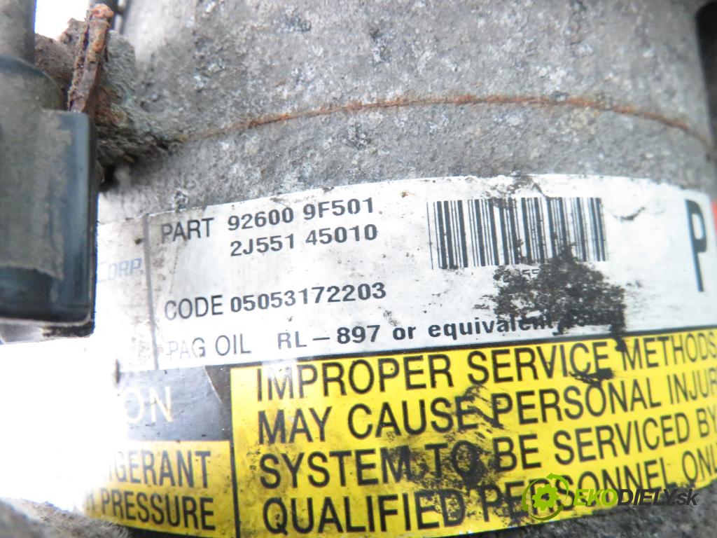 NISSAN ALMERA II (N16) HB 2003 66,00 1.5 - QG15DE 1498,00 KOMPRESOR: klimatizácie 926009F501 ; 2J55145010 (Kompresor klimatizácie)