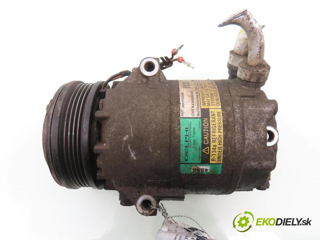 OPEL ASTRA G Kombi (T98) KOMBI 1998 74,00 1.6 16V - Z 16 XE 1598,00 KOMPRESOR: klimatizácie 09174396 (Kompresor klimatizácie)