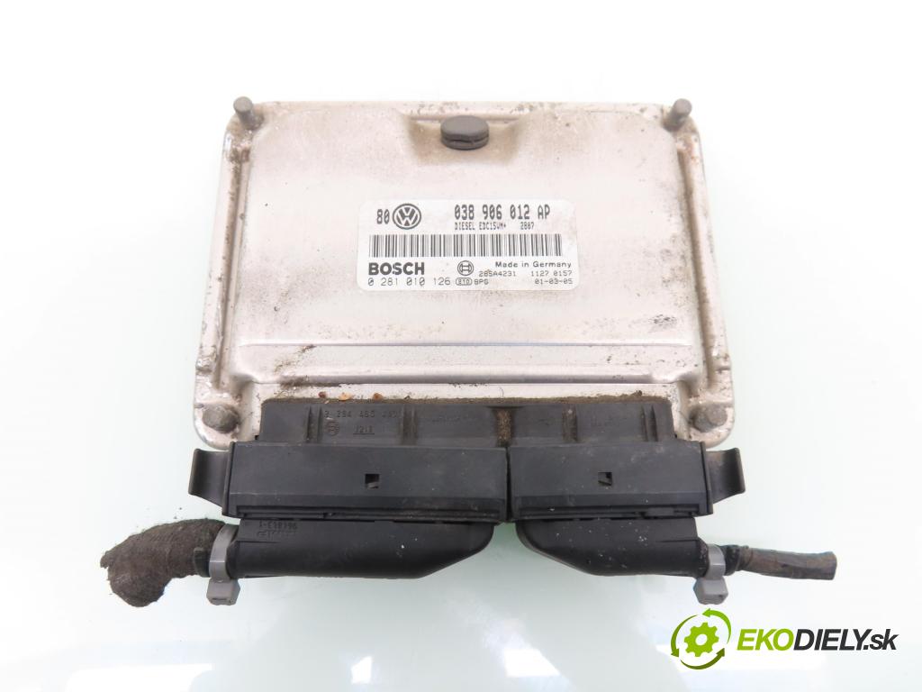 VW BORA (1J2) SEDAN 2001 81,00 1.9 TDI - AHF 1896,00 řídící jednotka motora 038906012AP ; 0281010126