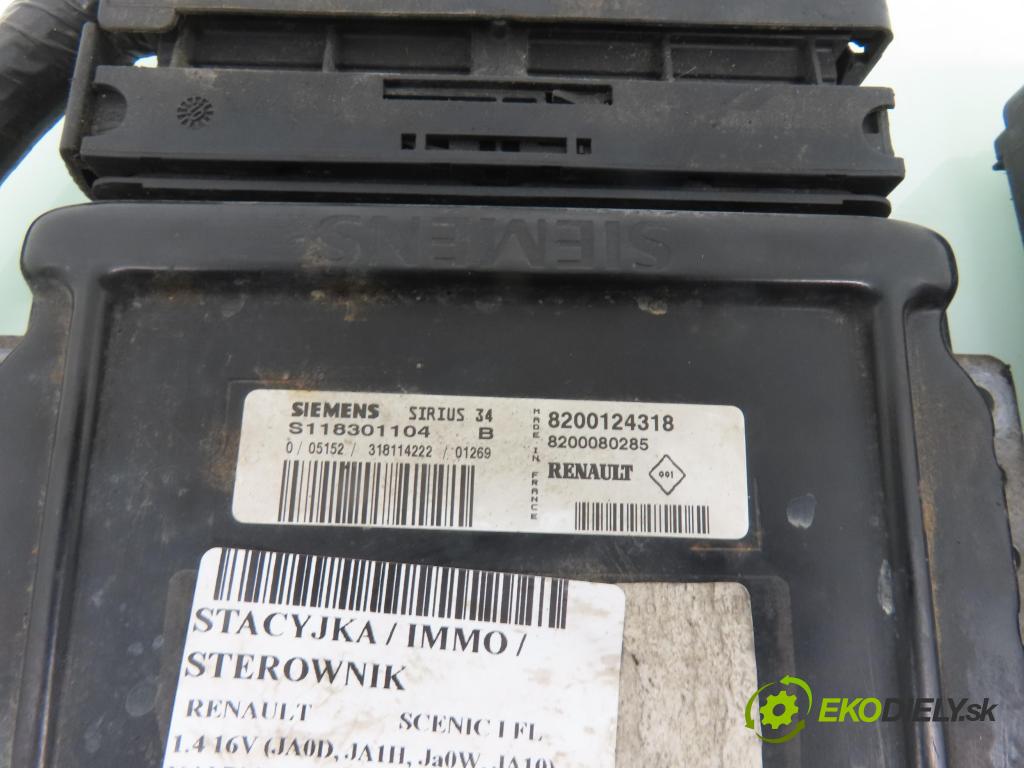 RENAULT SCENIC I (JA0/1_) MINIVAN 2001 70,00 1.4 16V (JA0D, JA1H, Ja0W, JA10) - K4J 714 1390,00 spínačka / imobilizéra IMMO / řídící jednotka S118301104B ; 8200124318 ; 8200029342B