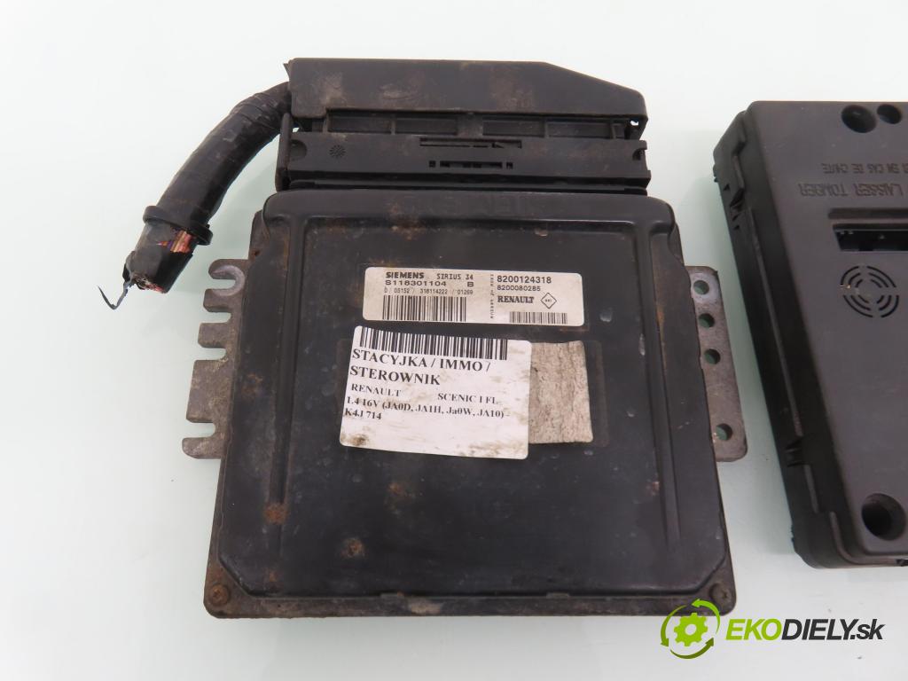 RENAULT SCENIC I (JA0/1_) MINIVAN 2001 70,00 1.4 16V (JA0D, JA1H, Ja0W, JA10) - K4J 714 1390,00 spínačka / imobilizéra IMMO / řídící jednotka S118301104B ; 8200124318 ; 8200029342B