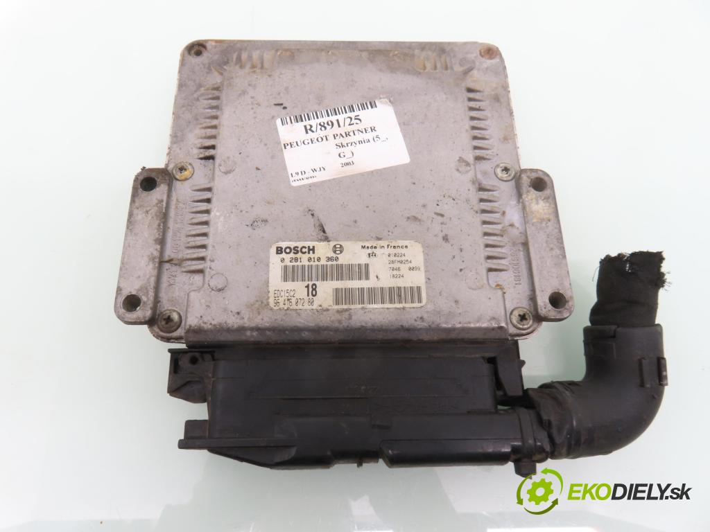 PEUGEOT PARTNER Skrzynia (5_, G_) CHLODNIA 2003 51,00 1.9 D - WJY (DW8B) 1868,00 řídící jednotka motora 0281010360 ; 9641607280