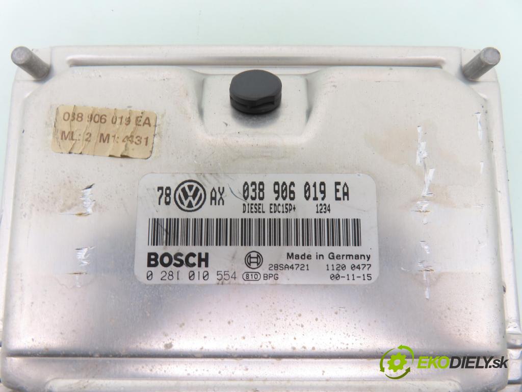 VW PASSAT B5.5 (3B3) SEDAN 2000 74,00 1.9 TDI PD 101 - AVB 1896,00 řídící jednotka motora 038906019EA ; 0281010554