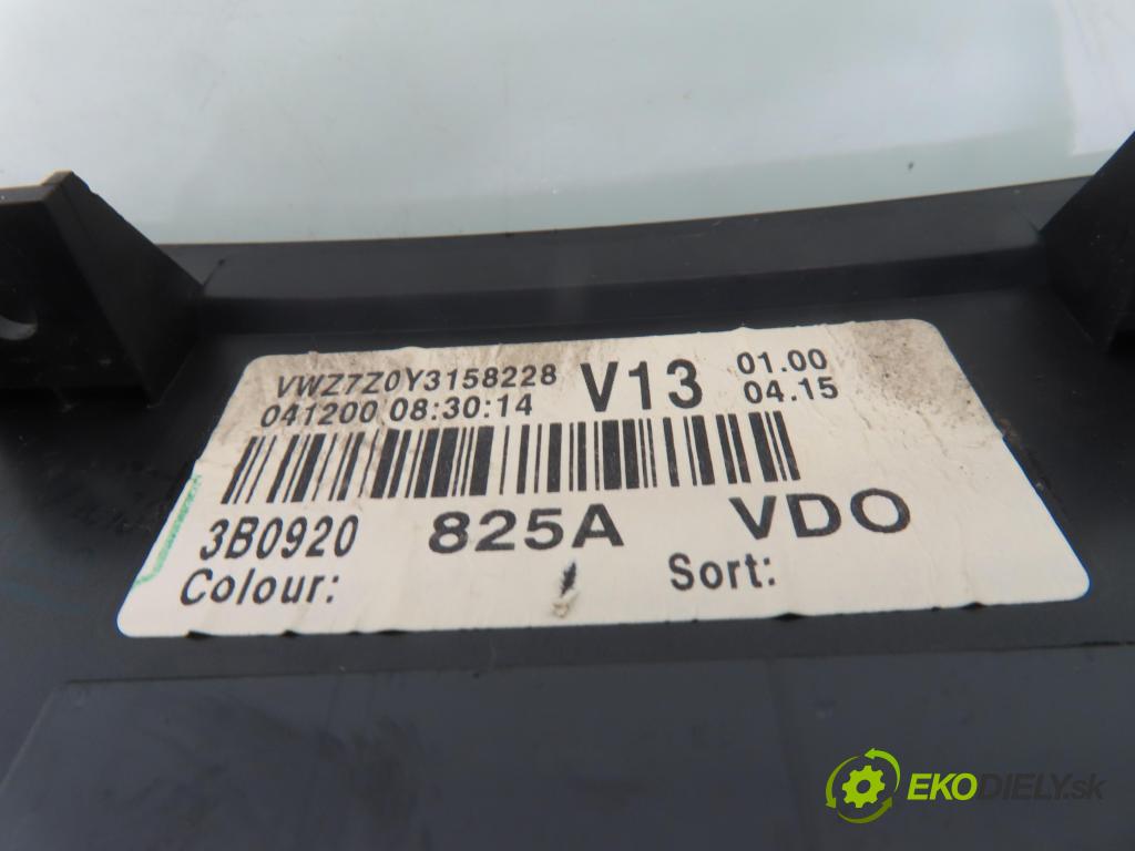 VW PASSAT B5.5 (3B3) SEDAN 2000 74,00 1.9 TDI PD 101 - AVB 1896,00 prístrojovka elektrický 3B0920825A