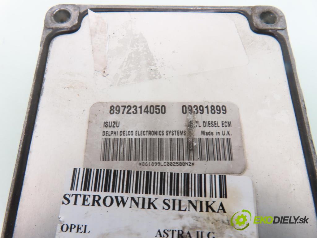 OPEL ASTRA G liftback (T98) HB 2000 55,00 1.7 DTI 16V - Y 17 DT 1686,00 řídící jednotka motora 8972314050 ; 09391899