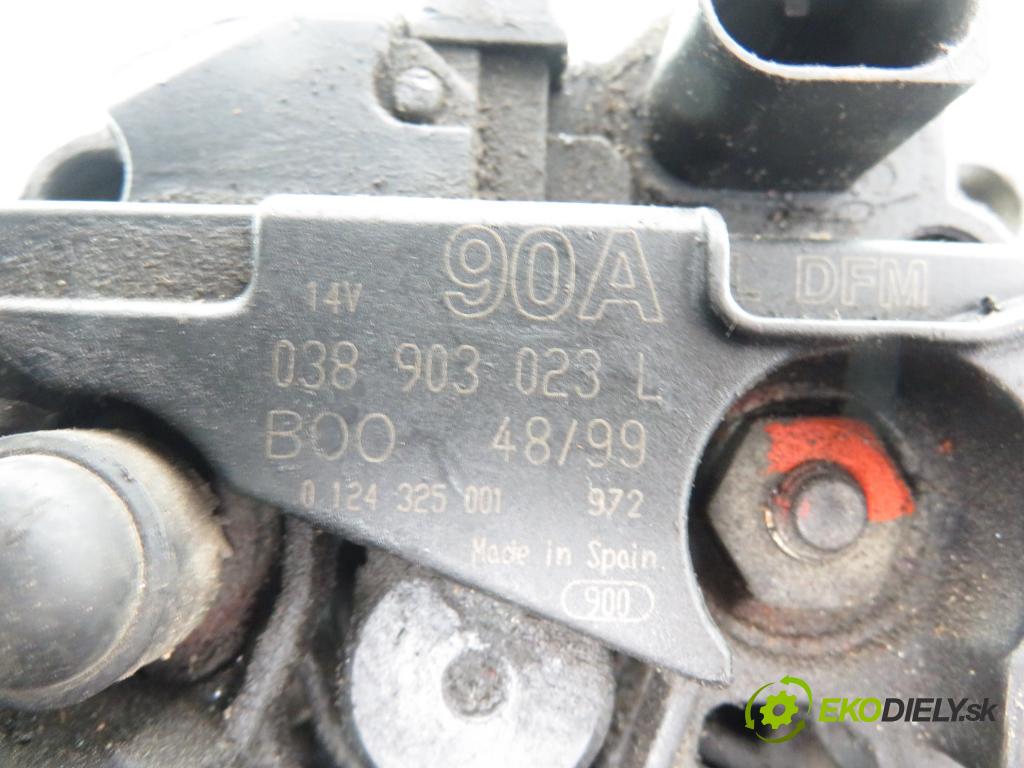 SEAT CORDOBA (6K2) SEDAN 2000 81,00 1.9 TDI - ASV 1896,00 Alternátor 038903023L ; 0124325001 (Alternátor)