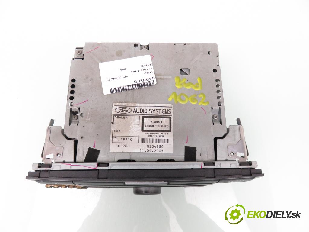 FORD FOCUS II (DA_, HCP) HB 2005 66,00 1.6 TDCi - GPDB 1560,00 RADIO CD 4M5T18C815AD ; 6000CD