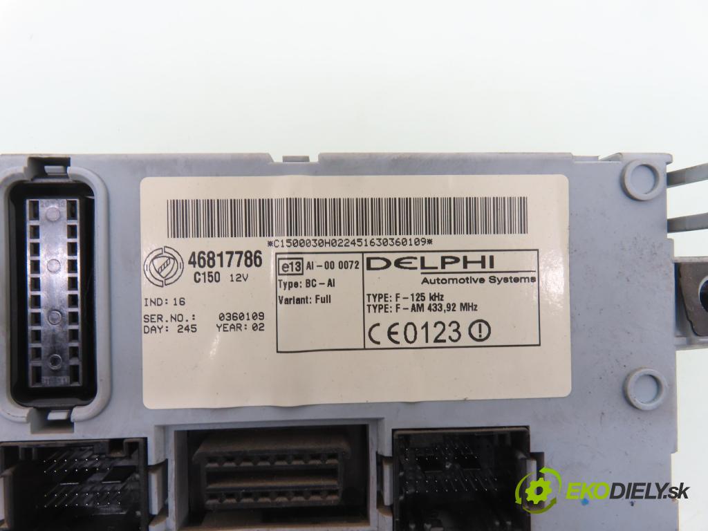 FIAT DOBLO nadwozie wielkoprzestrzenne (MPV) (119_, 223_) FURGON 2002 74,00 1.9 JTD 100 - 182 B9.000 1910,00 MODUL BSI 46817786