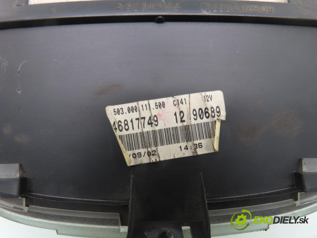 FIAT DOBLO nadwozie wielkoprzestrzenne (MPV) (119_, 223_) FURGON 2002 74,00 1.9 JTD 100 - 182 B9.000 1910,00 prístrojovka elektrický 46817749