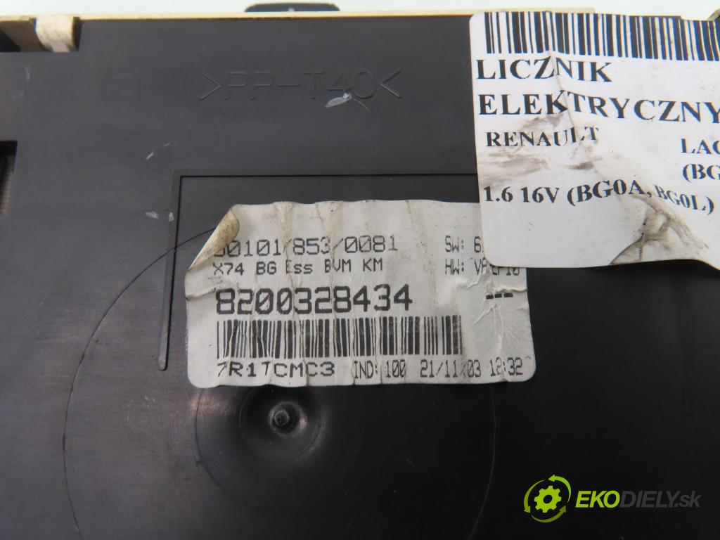 RENAULT LAGUNA II (BG0/1_) LIFTBACK 2001 79,00 1.6 16V (BG0A, BG0L) - K4M 714 1598,00 prístrojovka elektrický 8200328434