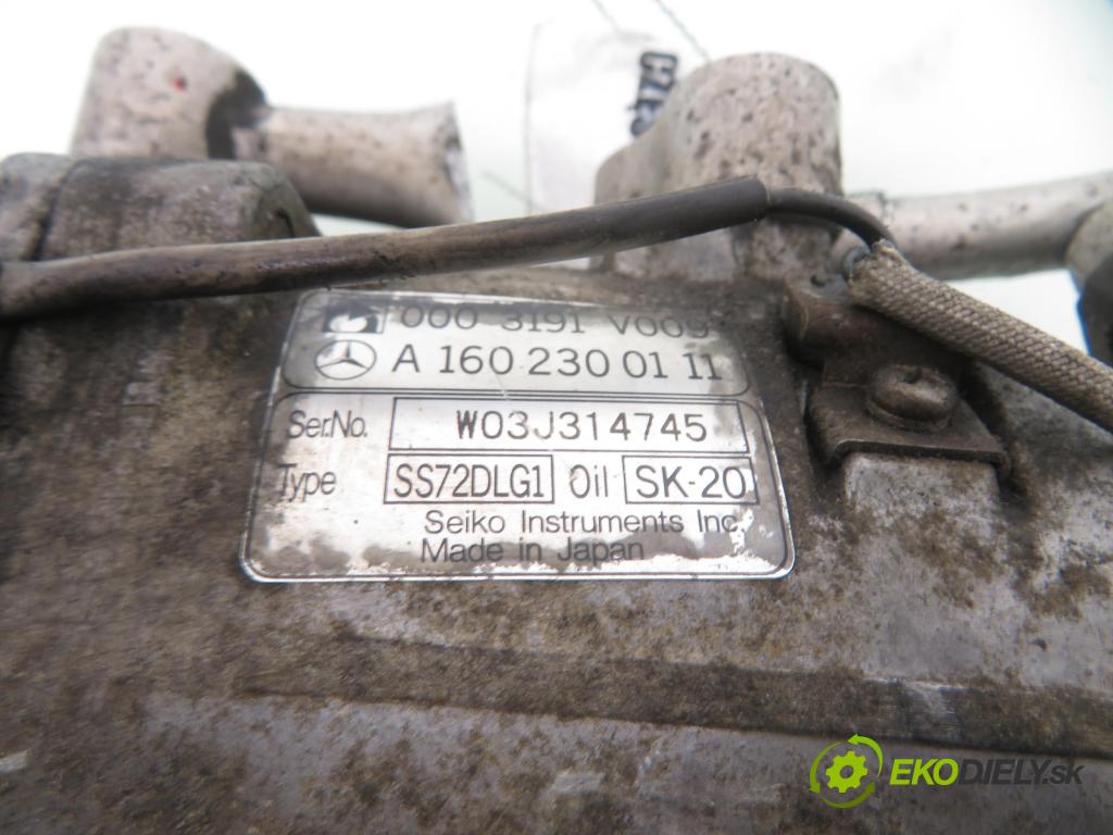 SMART FORTWO Coupe (450) HB 2004 45,00 0.6 R3 (450.332) - M 160.910 599,00 KOMPRESOR: klimatizácie 0003191V009 ; A1602300111 ; SS72DLG1 (Kompresor klimatizácie)