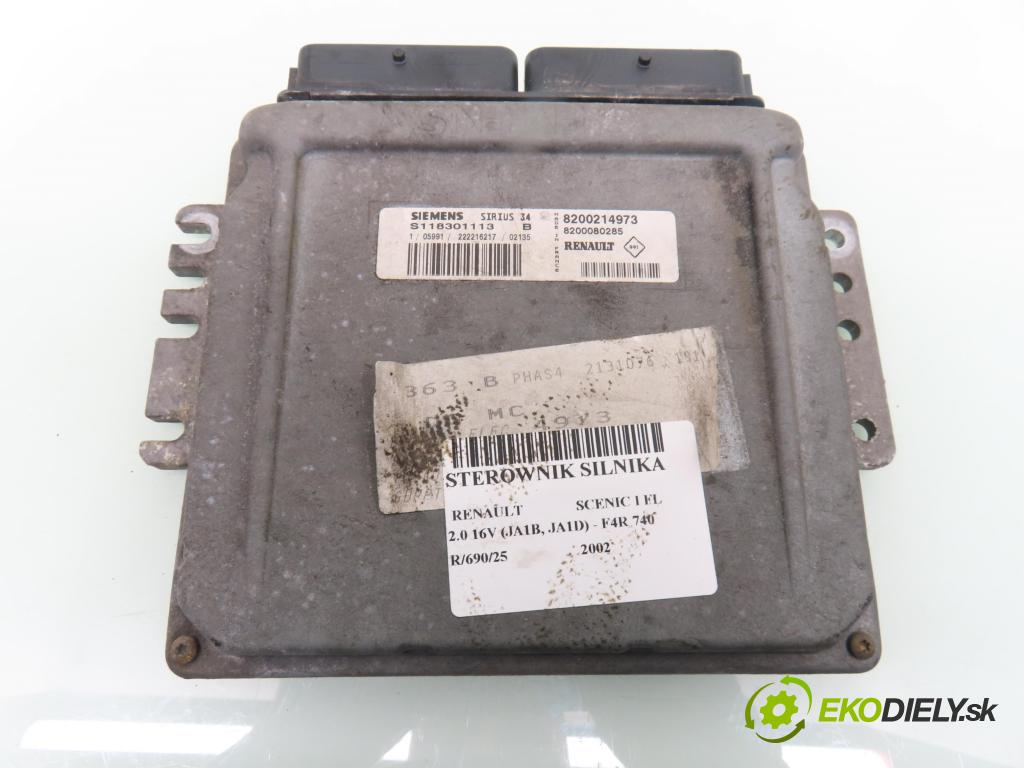 RENAULT SCENIC I (JA0/1_) MINIVAN 2002 102,00 2.0 16V 139 - F4R 740 1998,00 Riadiaca jednotka Motor S118301113B ; 8200214973