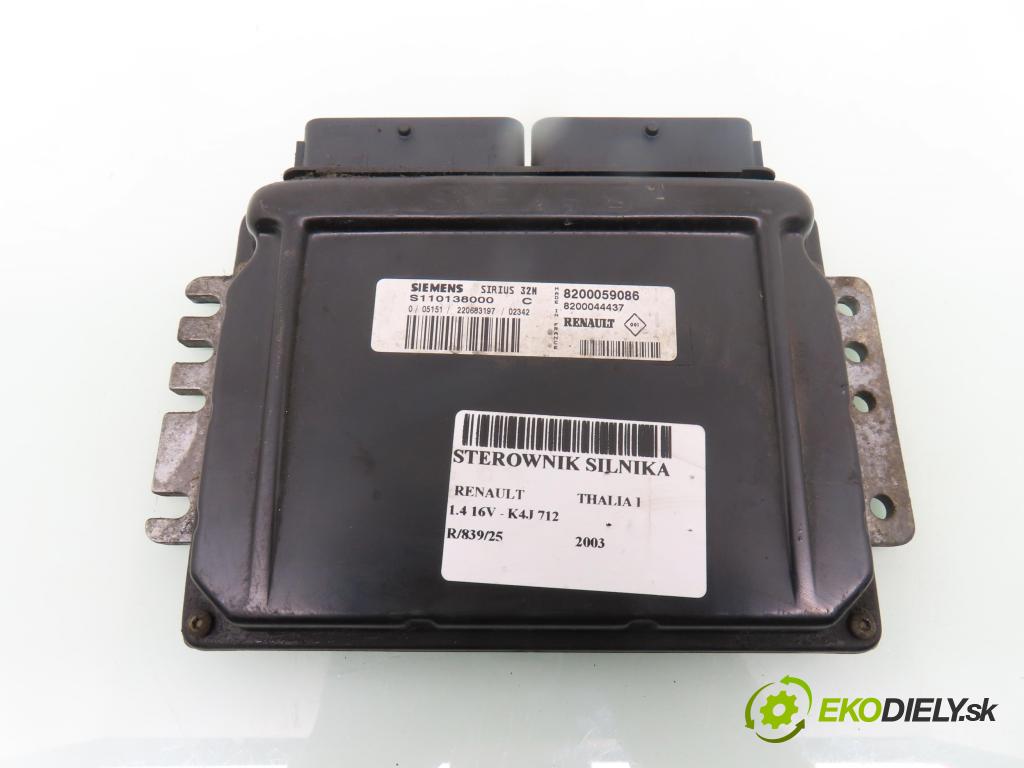 RENAULT THALIA I (LB0/1/2_) SEDAN 2003 0,00 1.4 16V - K4J 712 1390,00 Riadiaca jednotka Motor S110138000C ; 8200059086