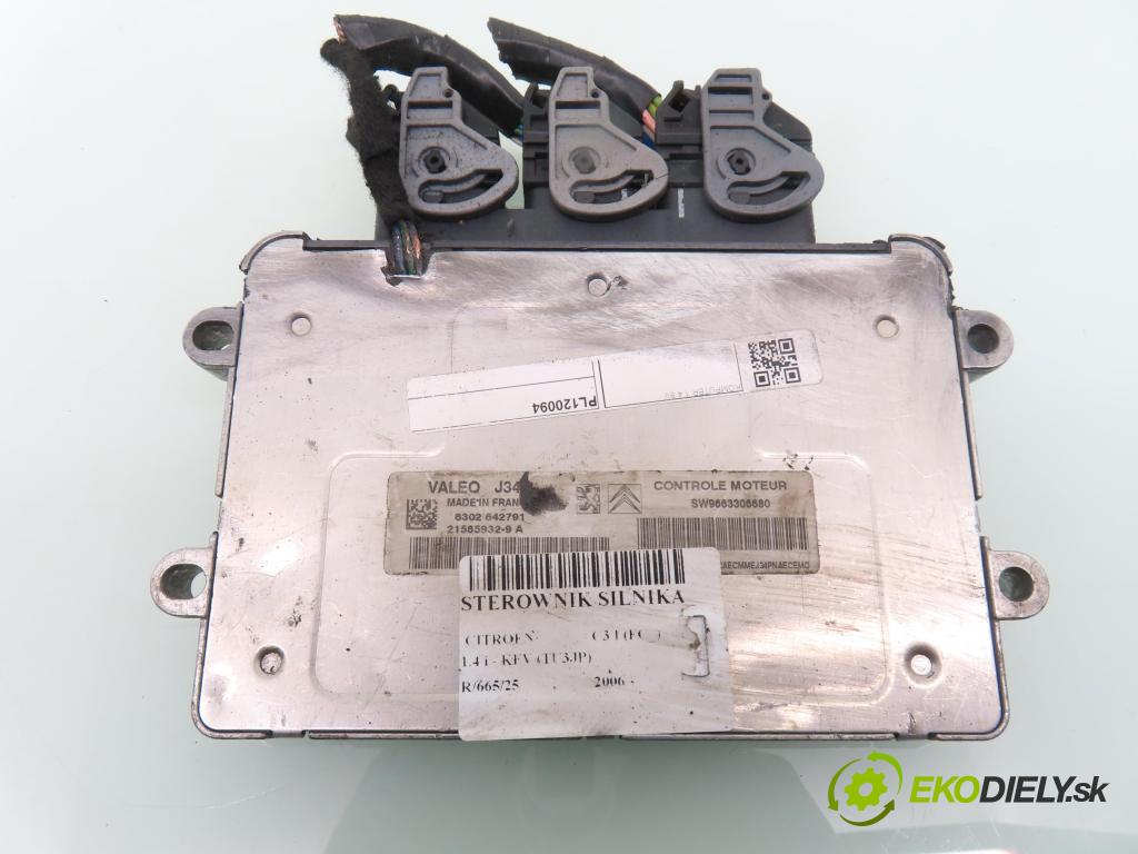 CITROEN C3 I (FC_) HB 2006 54,00 1.4 i - KFV (TU3JP) 1360,00 Riadiaca jednotka Motor SW9663306680 ; 215859329A