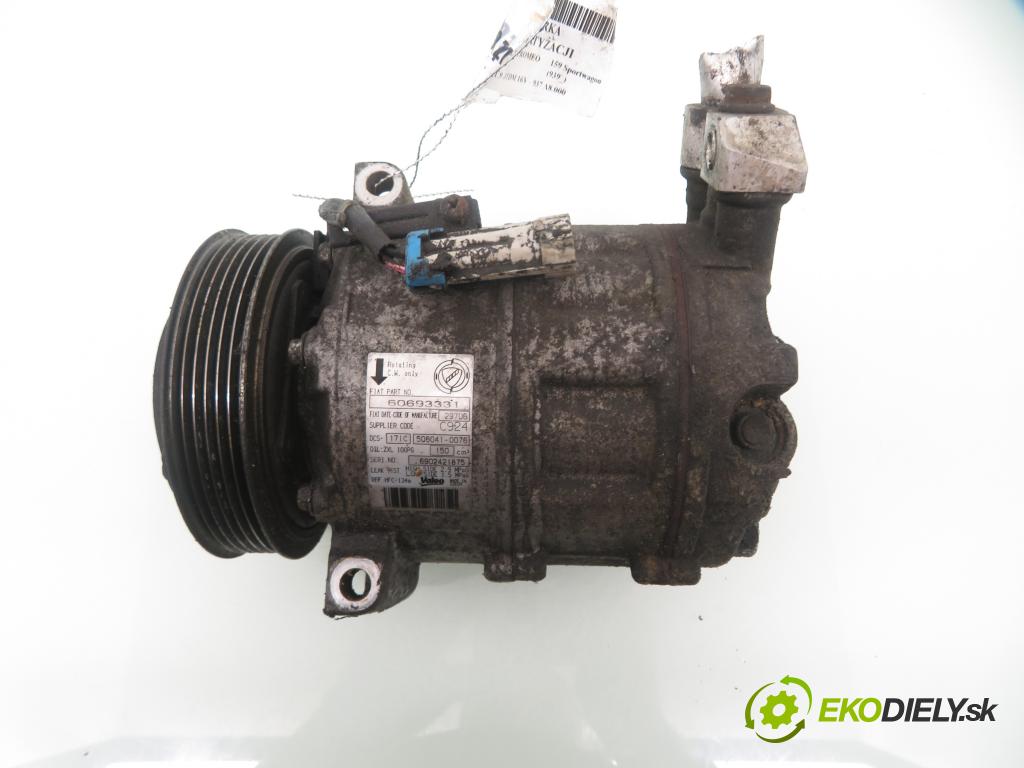ALFA ROMEO 159 Sportwagon (939_) SEDAN 2006 110,00 1.9 JTDM 16V - 939 A2.000 1910,00 KOMPRESOR: klimatizácie 60693331 ; 5060410076 (Kompresor klimatizácie)
