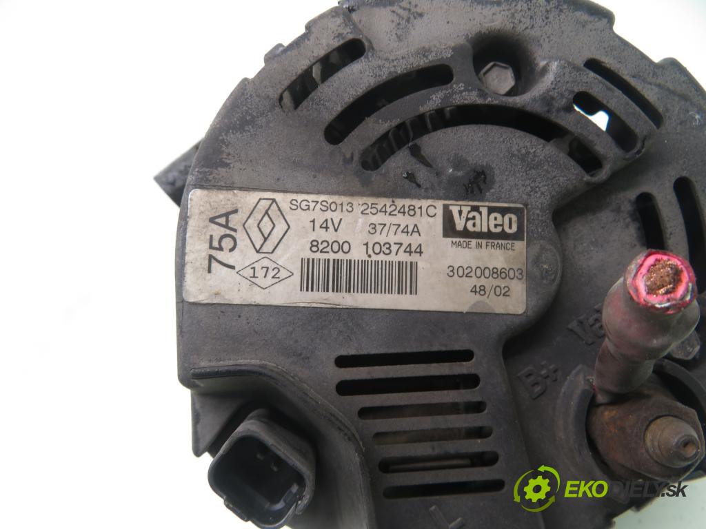 RENAULT THALIA I (LB0/1/2_) SEDAN 2003 0,00 1.4 16V - K4J 712 1390,00 Alternátor 8200103744 ; SG7S013 ; 2542481C (Alternátor)