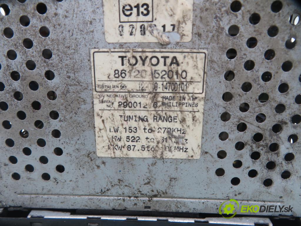 TOYOTA YARIS VERSO (_P2_) MINIVAN 2003 62,00 1.3 84 - 2NZ-FE 1299,00 RADIO Modul 8612052010