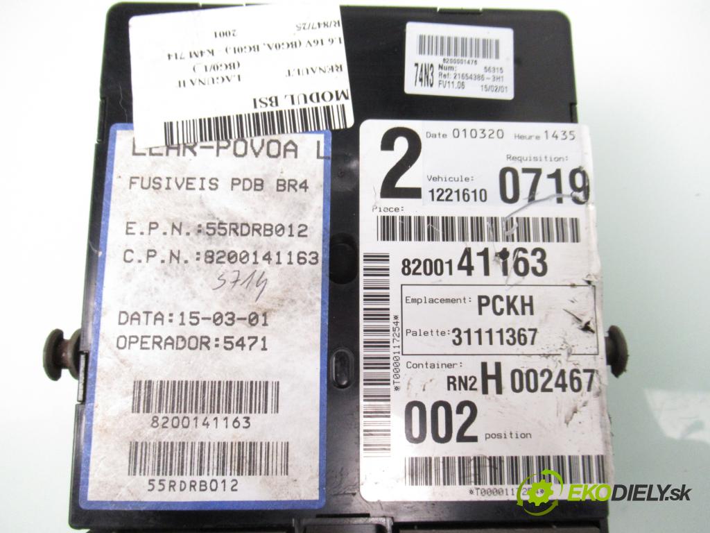 RENAULT LAGUNA II (BG0/1_) LIFTBACK 2001 79,00 1.6 16V (BG0A, BG0L) - K4M 714 1598,00 MODUL BSI 8200141163 ; 216543863H1 ; 8200148810
