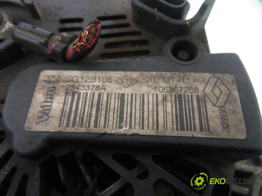 RENAULT KANGOO (KC0/1_) KOMBIVAN 2006 60,00 1.5 dCi 80 - K9K 702 1461,00 Alternátor 8200537415 ; SG12B105 ; 25433378A (Alternátor)