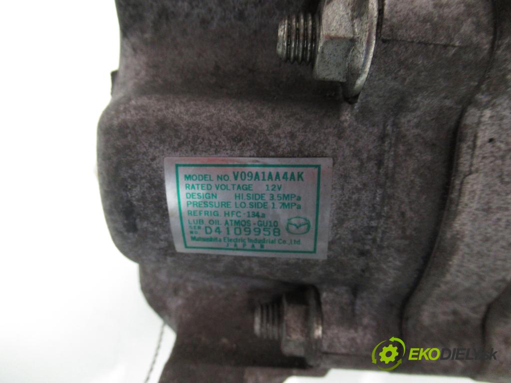 MAZDA 2 (DE_, DH_) HB 2008 55,00 1.3 (DE3FS) - ZJ-VE 1349,00 KOMPRESOR: klimatizácie V09A1AA4AK (Kompresor klimatizácie)