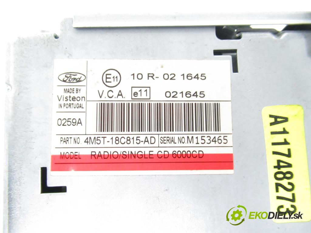 FORD FOCUS II (DA_, HCP) HB 2005 80,00 1.6 TDCi 109 - G8DA 1560,00 RADIO CD 4M5T18C815AD