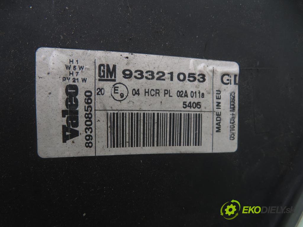 OPEL MERIVA A nadwozie wielkoprzestrzenne (MPV) (X03) MINIVAN 2006 66,00 1.4 16V Twinport - Z 14 XEP 1364,00 Svetlo PP 93321053 ; 89308560