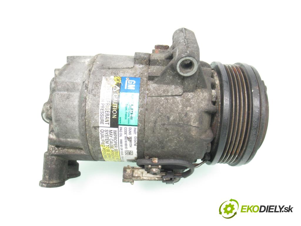 OPEL ASTRA G Kombi (T98) KOMBI 2000 74,00 1.6 16V 100 - X 16 XEL 1598,00 KOMPRESOR: klimatizácie 13124750 ; 383601234 (Kompresor klimatizácie)