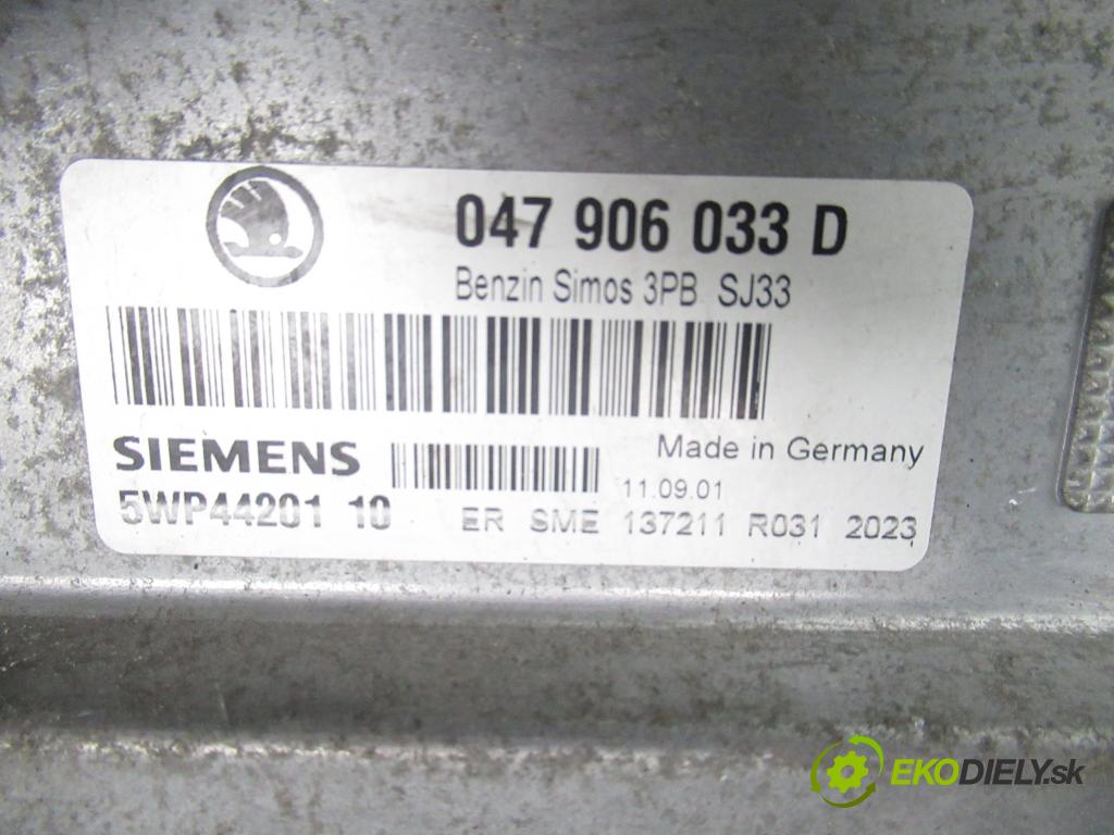 SKODA FABIA I (6Y2) HB 2001 50,00 1.4 - AME 1397,00 spínačka / imobilizéra IMMO / řídící jednotka 047906033D ; 5WP4420110 ; 6Q2937049B