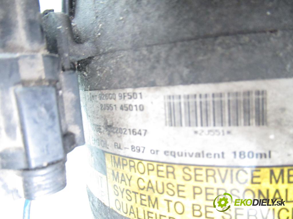 NISSAN PRIMERA Kombi (WP12) KOMBI 2003 85,00 1.8 - QG18DE 1769,00 KOMPRESOR: klimatizácie 2J55145010 (Kompresor klimatizácie)