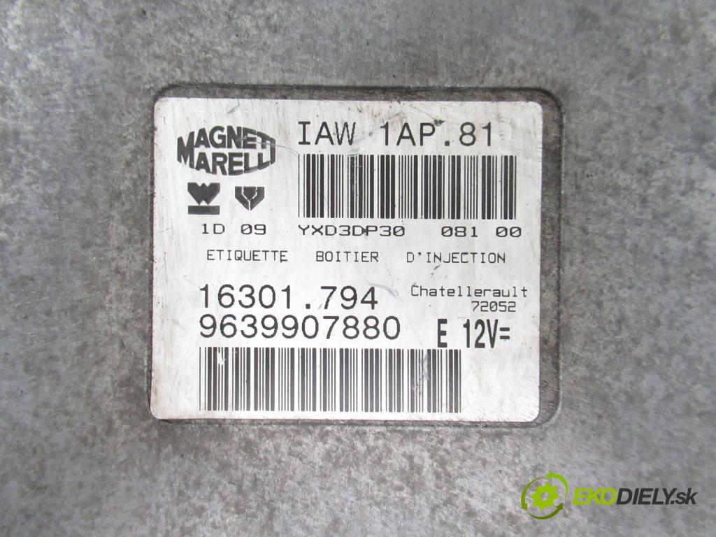 PEUGEOT 206 liftback (2A/C) HB 2000 55,00 1.4 75 - KFW 1360,00 Riadiaca jednotka Motor 9639907880 ; IAW1AP81