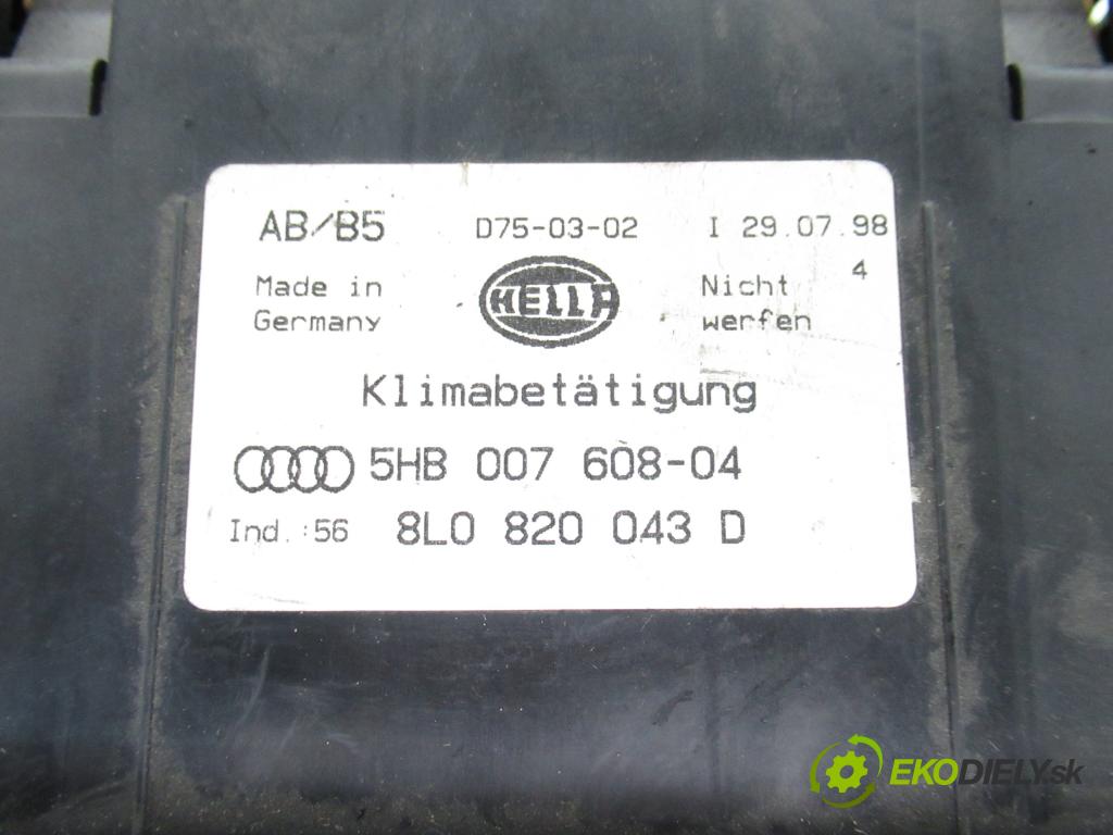 AUDI A4 (8D2, B5) SEDAN 1998 74,00 1.6 - AHL 1595,00 Panel kúrenia KLIMATRONIK 5HB00760804 ; 8L0820043D